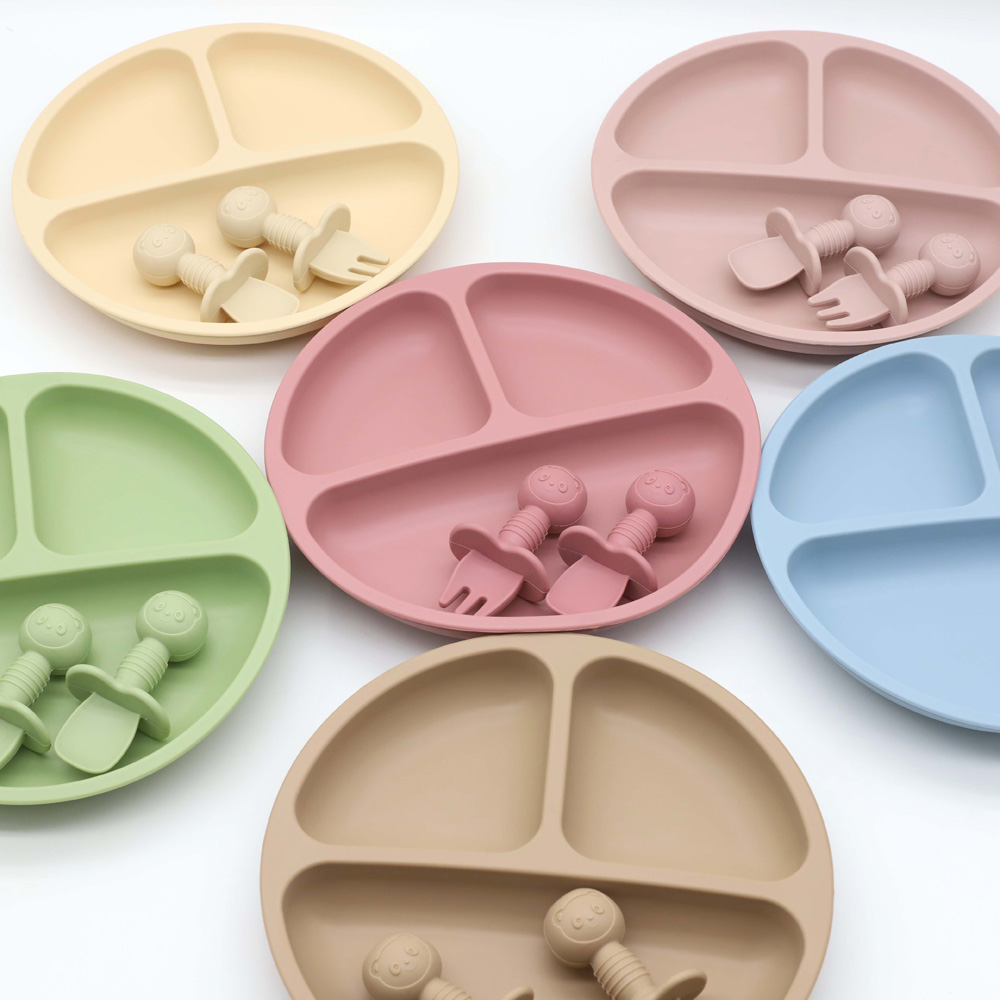Baby Food Menu - 3pcs Baby Silicone Tableware Set, Complementary