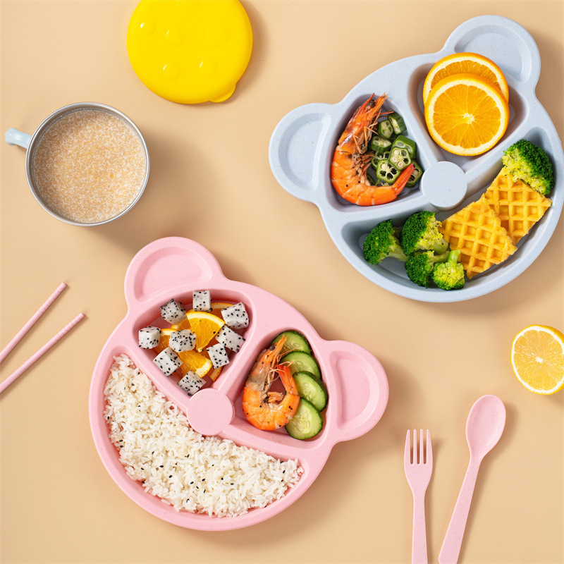 3pcs/Set Wheat Straw Children' - Baby Food Menu ulasan dan harga