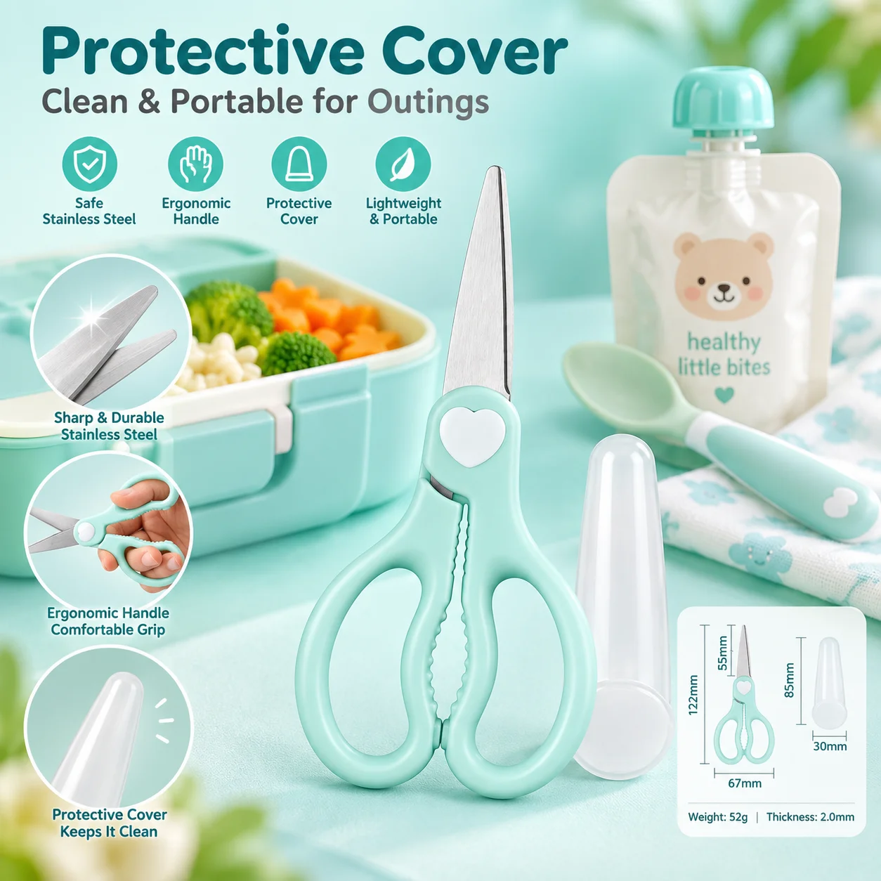 Baby Food Scissors Portable, S - Baby Food Scissors ulasan dan harga