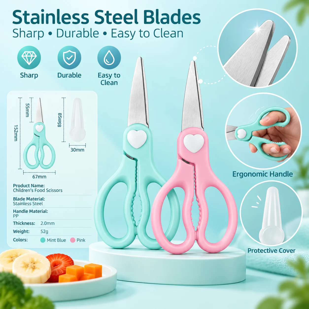 Baby Food Scissors Portable, S - Baby Food Scissors ulasan dan harga