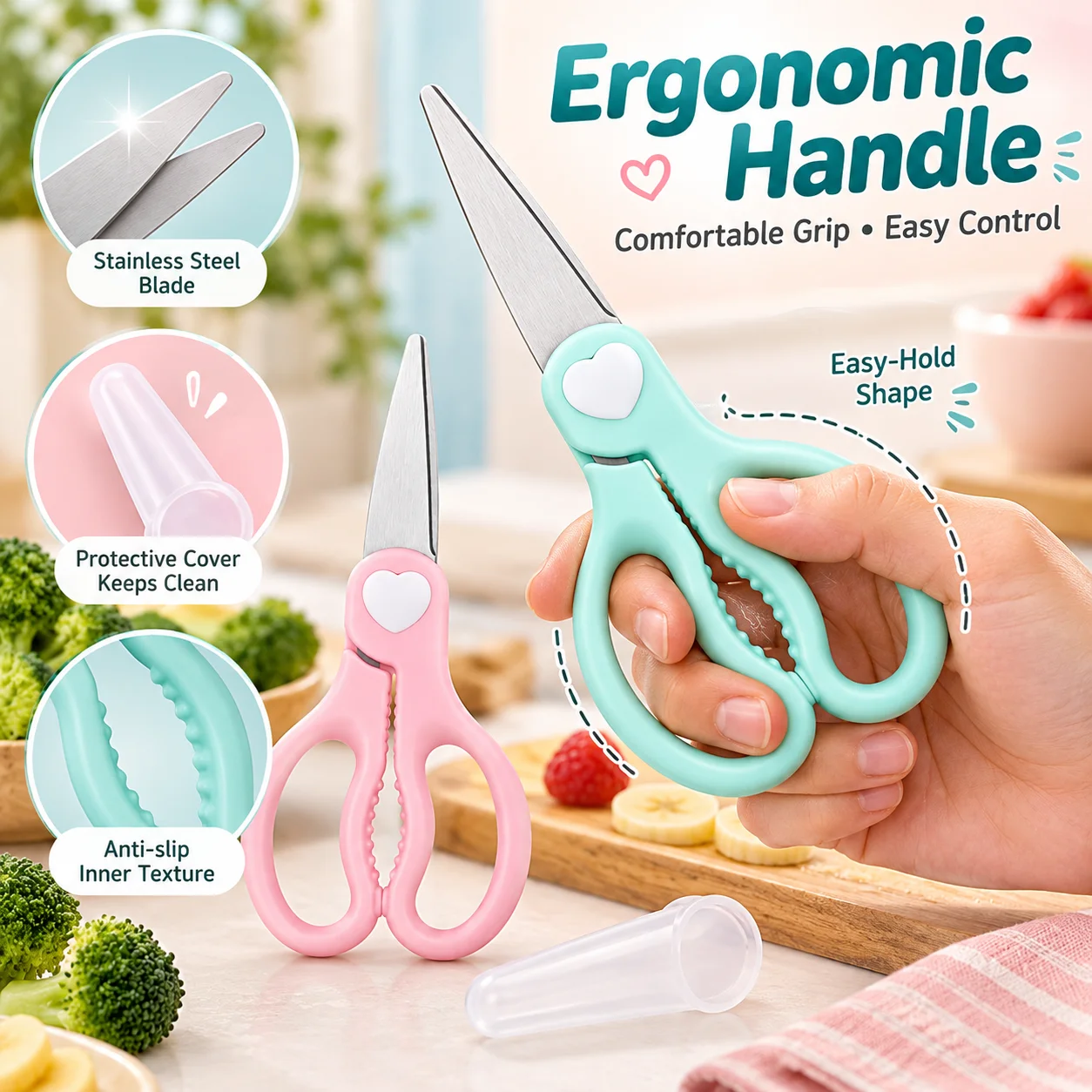 Baby Food Scissors Portable, S - Baby Food Scissors ulasan dan harga